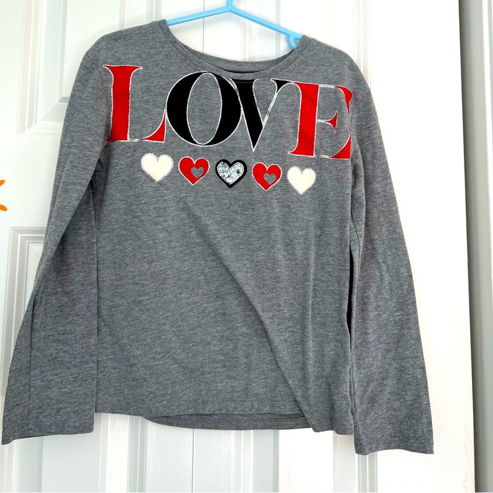365 Kids long sleeve grey shirt LOVE